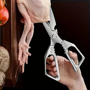 Kitchen Scissors All Purpose - Stainless Steel Kitchen Shears, Sharp Silver Meat Scissors, Dishwasher Safe, Heavy Duty Poultry Shears, Japanese Cooking Scissors for Food, Chicken Bones, and Turkey – Perfect Father's Day Gift! & Dealsforyoudays