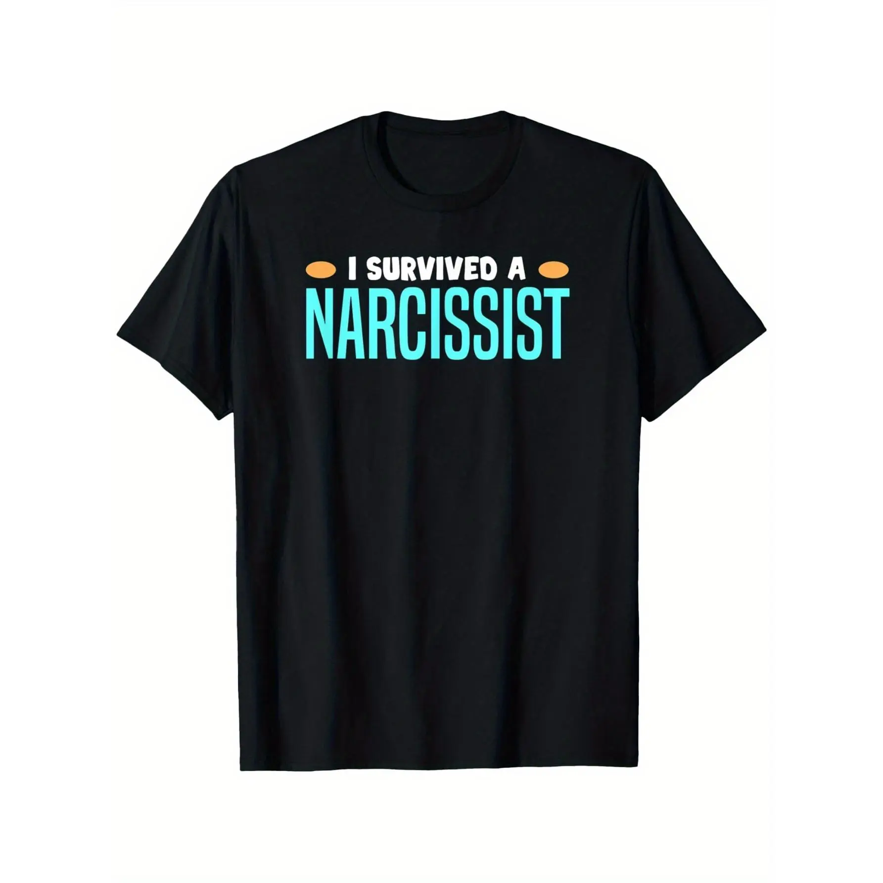 Women's I Survived a Narcissist Funny Divorce Graphic Tshirt - 100% Cotton Casual Oversized Shortsleeve Tee with Hot Transfer Print Badge, Comfortable Round Neck Fit Divorce Humor Apparel