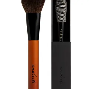 Enolute Premium Angled Makeup Brush Soft Synthetic Bristles for Flawless Powder Blush Application with Gold Logo Wooden Handle