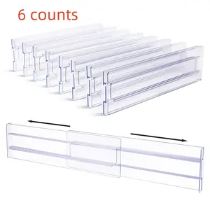 Adjustable Drawer Storage Box, 6 Counts Drawer Divider, Expandable Drawer Organizer, Home Organizer for Bedroom, Closet, Office