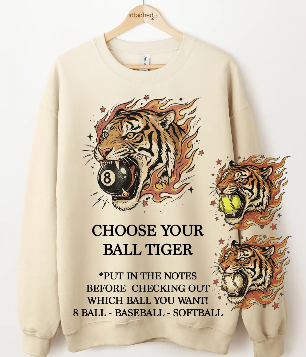 CHOOSE YOUR Ball Tiger Graphic Top CHOOSE YOUR Ball Tiger Graphic Top