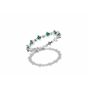 Sterling Silver Emerald Eternity Ring