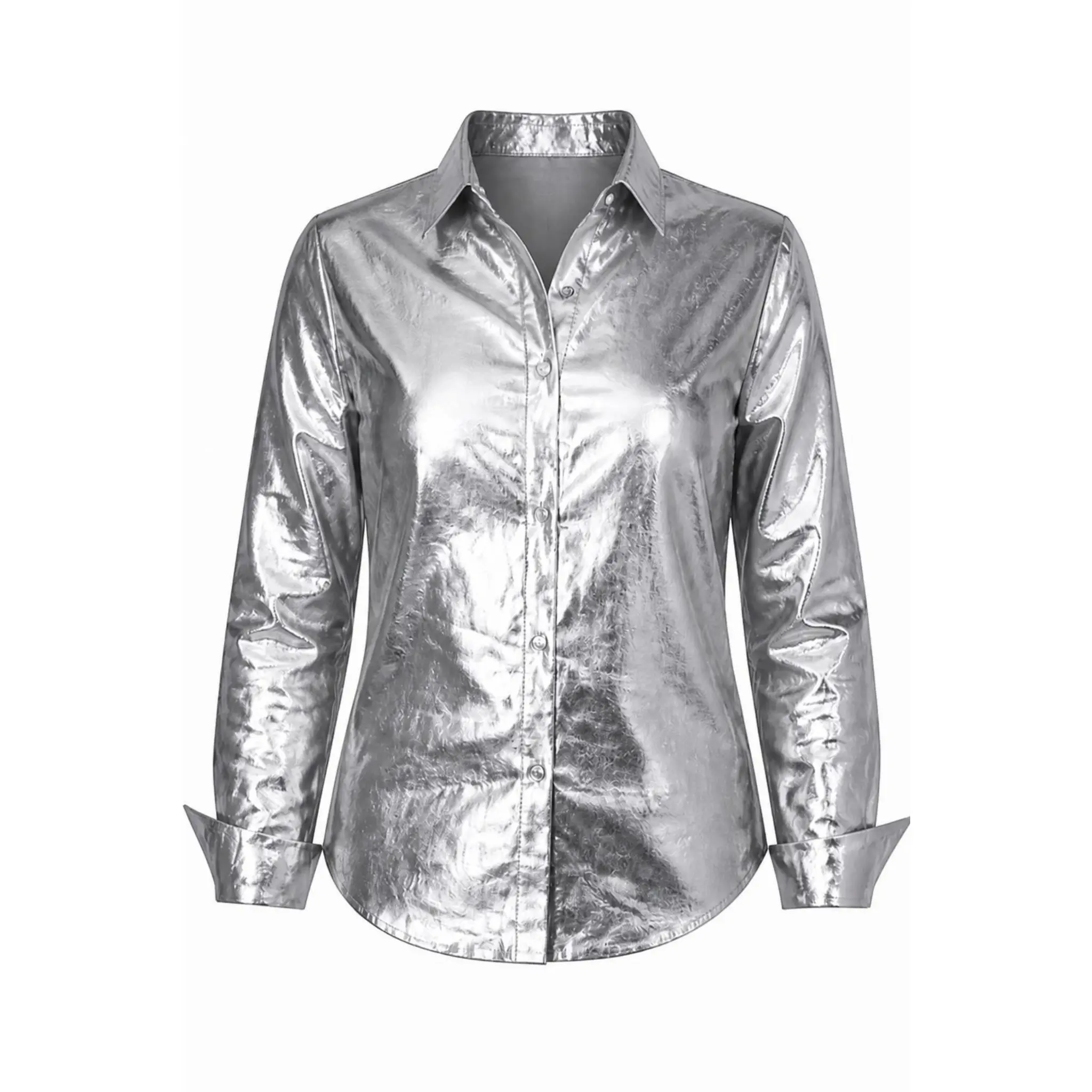 Silver San Marino Metallic Linen Shirt