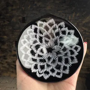 Jianzhan Master Cup is handmade with black gold glaze and silver lotus pattern