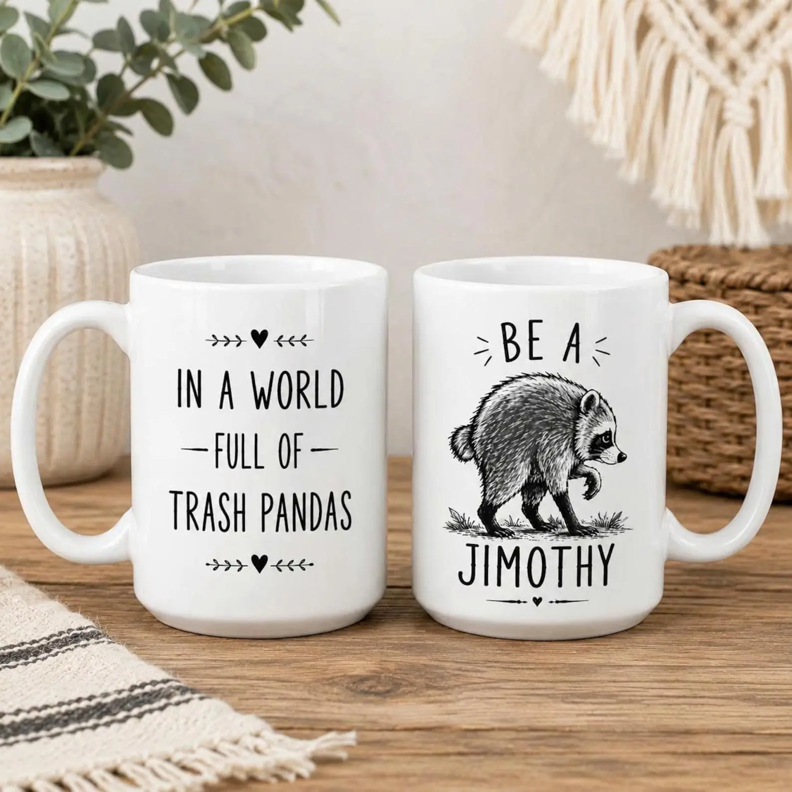Viral Jimothy Raccoon Ceramic Mug Funny Sarcastic Gift Seattle Washington Trash Panda Short Spine Syndrome Souvenir Animal Lover Coffee Cup