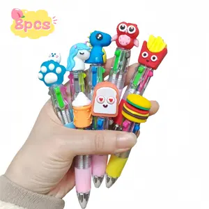Mini Multicolor Ballpoint Pens, Four-In-One Cute Design, Ideal for Kids Adults Students, Fun Cartoon Pens, Perfect Party Gift