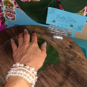 Momstera #2 Stainless steel monstera stud earrings & 4 piece bracelet set christmas gift