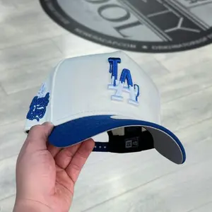 New Era 9FORTY LA Dodgers Cap For Men And Women – Adjustable White & Blue Baseball Hat with Script Logo and Side Patch MLB Style Snapback