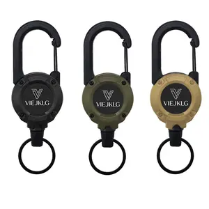 New Multifunctional Retractable Pull Reel Carabiner Keychain, Strong Steel Wire Rope Buckle - Fishing Tackle Organizer & Outdoor Sport Keychain Accessories