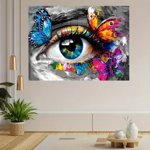Abstract Eyes Canvas Art Poster 12x16" - Frameless, Creative Wall Decor for Home, Office, Cafe & Bathroom, Perfect for Room Decor