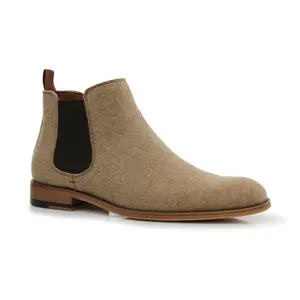 Polar Fox Barrett classic plain-toe suede chelsea boots, in Camel Beige, Men's Size 6.5 - 13