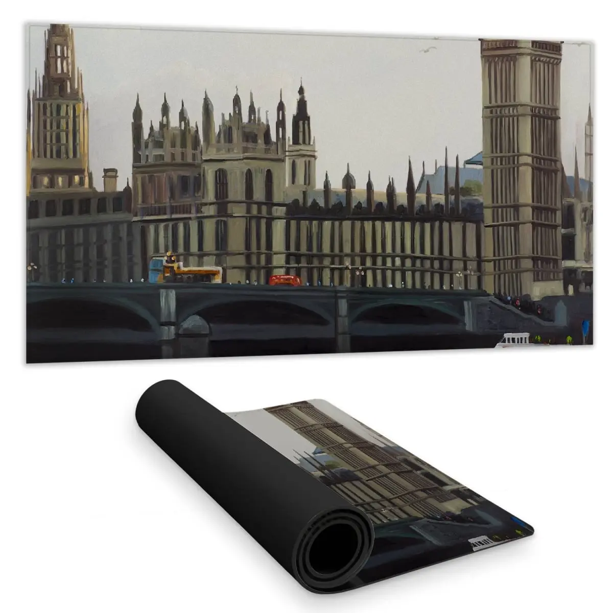 Begin Home Decor C1DM1531QXERKZ 16 x 32 in. Big Ben Clock Tower Desk Mat - Contemporary Bedroom Decor, Water Repellent, 16X32 In, Contemporary Home Decor, London Tower
