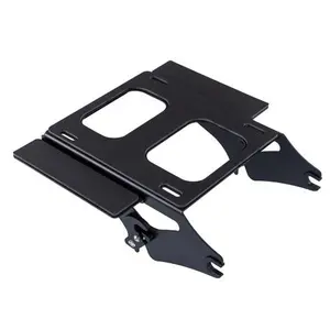 Advanblack Black Detachable Two Up Rear Tour Trunk Pack Mounting Rack For '09Up Harley Touring