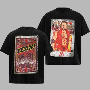 WWE LA Knight WrestleMania Card Retro Unisex T-Shirt, WWE WrestleMania 42 100% Heavy Cotton Oversized Unisex Wrestling Merch, Soft Cotton Streetwear Clothes, Unisex Wrestling Apparel, Gift for Boxing Fans,Gift for Wrestling Fans