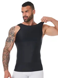 Men's Waist-Compression Tank Top, High Stretch Seamless Shapewear Top, Tummy Control Shaper for Men, Casual Comfy Men's Workout Shapewear for All Seasons, Waist Trainer Vest