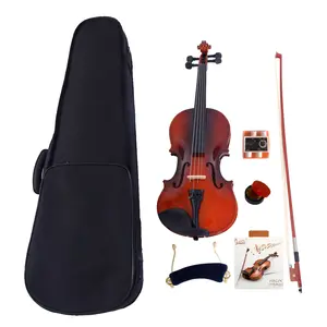 Flower Dance GV100 1/2 Size All Wood Acoustic Violin Set for Adults (20.47in) - Coffee Color, Case, Bow, Rosin, Strings, Tuner, Shoulder Rest - Summer Labor Day Weekend Last Chance