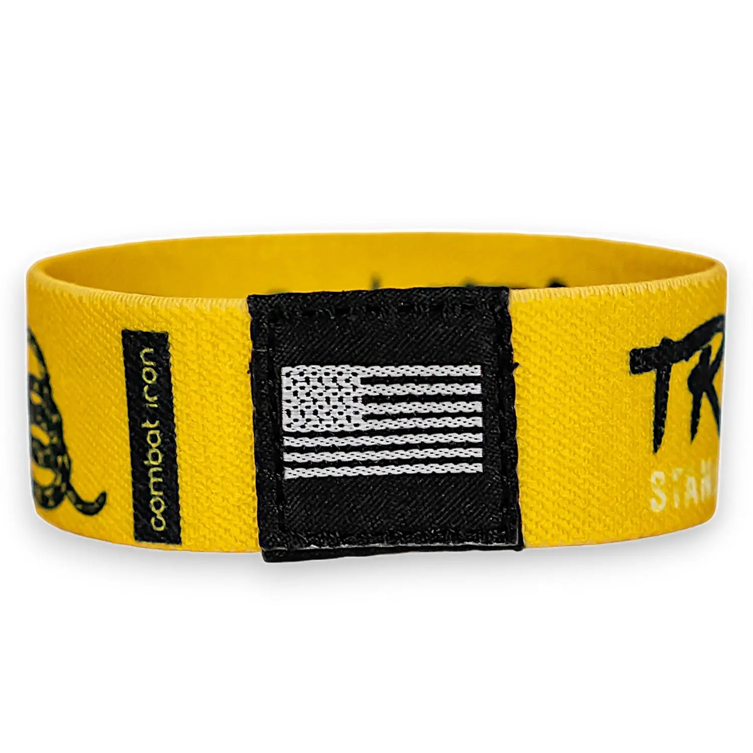COMBAT IRON Reversible Elastic Wristband Bracelet - Fashion Costume Jewelry Accessory with Wrist Straps and Key Ring