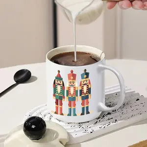 11Oz Nutcracker Soldier Ceramic Coffee Mug with Handle - Festive Christmas Tea Cup for Family, Adults, Dad, Mom, Wife, Husband, Daughter, Son, Best Friend, Bf, Gf - Unique Gift for Men and Women Who Have Everything