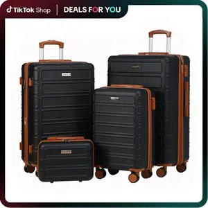 4PCS Luggage Sets, Expandable ABS Suitcase with TSA Lock, Double Spinner Wheels, 13/20/26/28in, Perfect for Family Travel & Moving