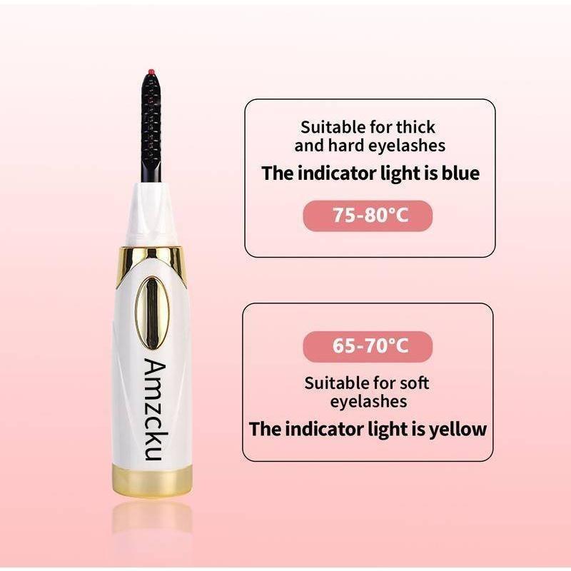 Heated Eyelash Curlers - 2 in 1 Clip - Type Heated lash Curler Electric Eyelash Curler LED Display 3 Temp Settings for Makeup Tools USB Rechargeable Natural Curling 24H Long Lasting