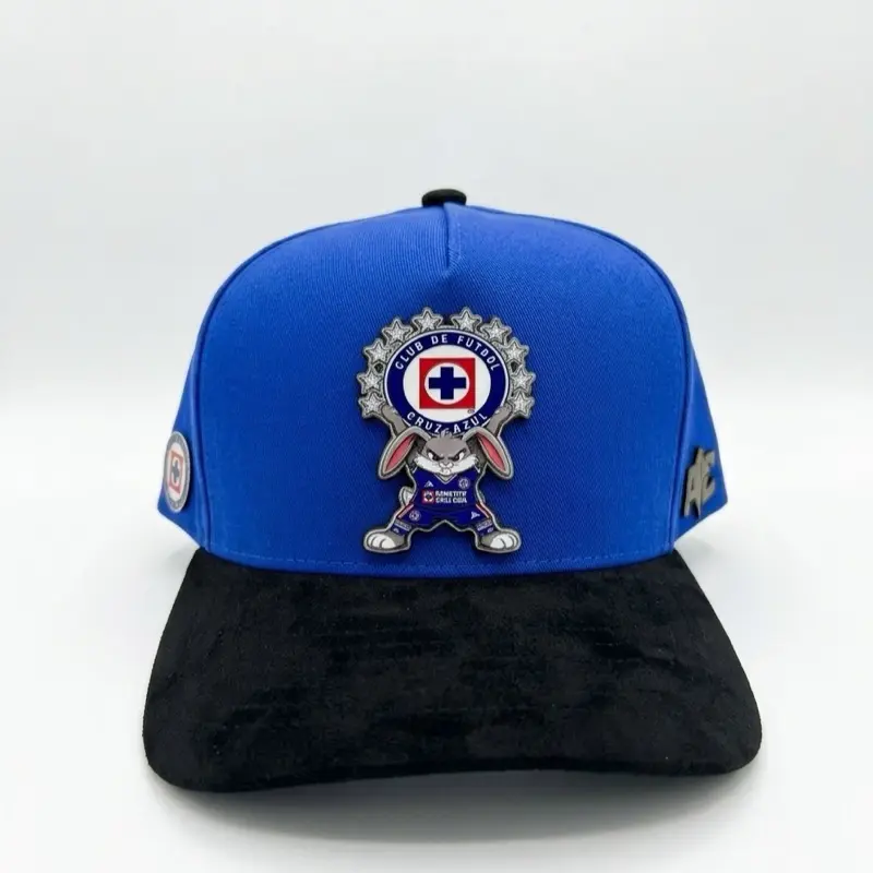 Men's Cruz Azul Premium PVC Bunny Plate Design Snapback Hat - Adjustable High Quality Hat