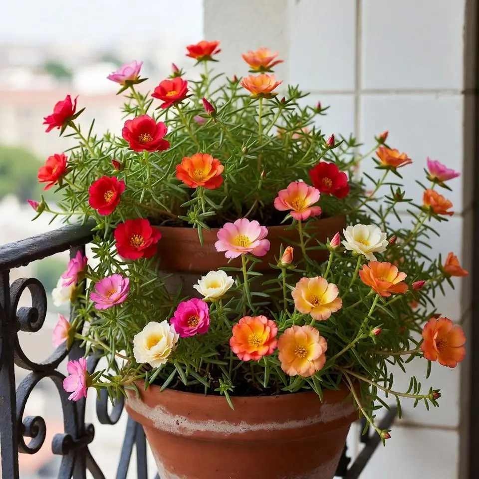 10,000 Portulaca Seeds - Double Flowered Moss Rose, Vibrant Mixed Colors Non-GMO, Drought Tolerant Easy Grow Large Blooms for Containers Hanging Baskets Garden Pollinator Attract