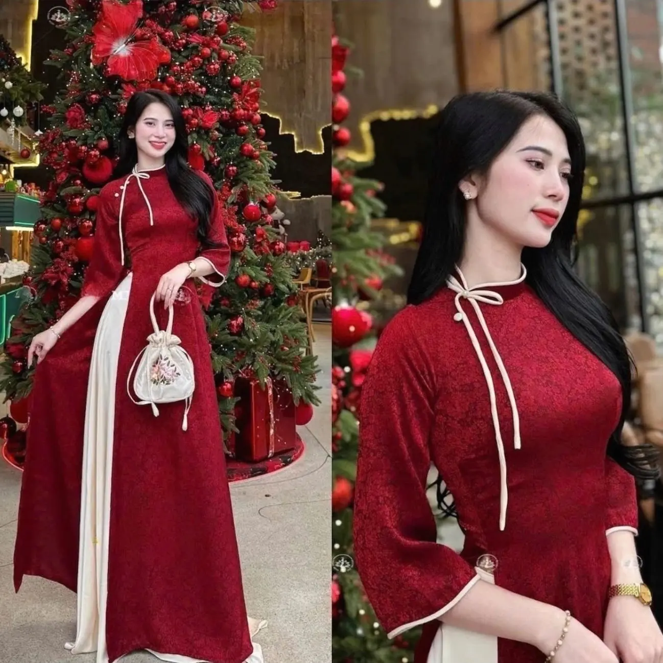 Elegant Color-Block Ao Dai – Modern Traditional Vietnamese Style