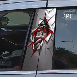 2pc Naruto 3D Car B Pillar Stickers, Shocking Visual Effect, Must-Have for Anime Fans, Easy to Apply, Durable Design for Cars Suv Mpv