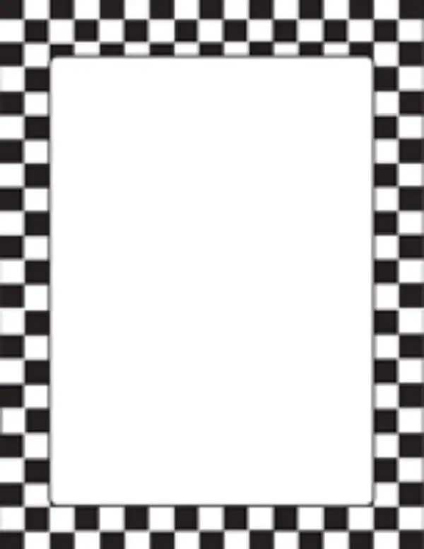 SHAPES ETC. Designer Racing Paper, 50-Sheet Package, 8.5" x 11" Classic Size, Checkered Pattern, Acid-Free Formula, Ideal for Classroom Office Stationery Use