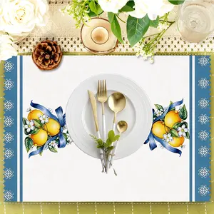 2pcs Ultra-Soft Lemon Patterned Hand Towels, Suitable for Dishwashing & Tea, Summer And Christmas Decor, Hand Towels, Bathrooms, And Home Decoration