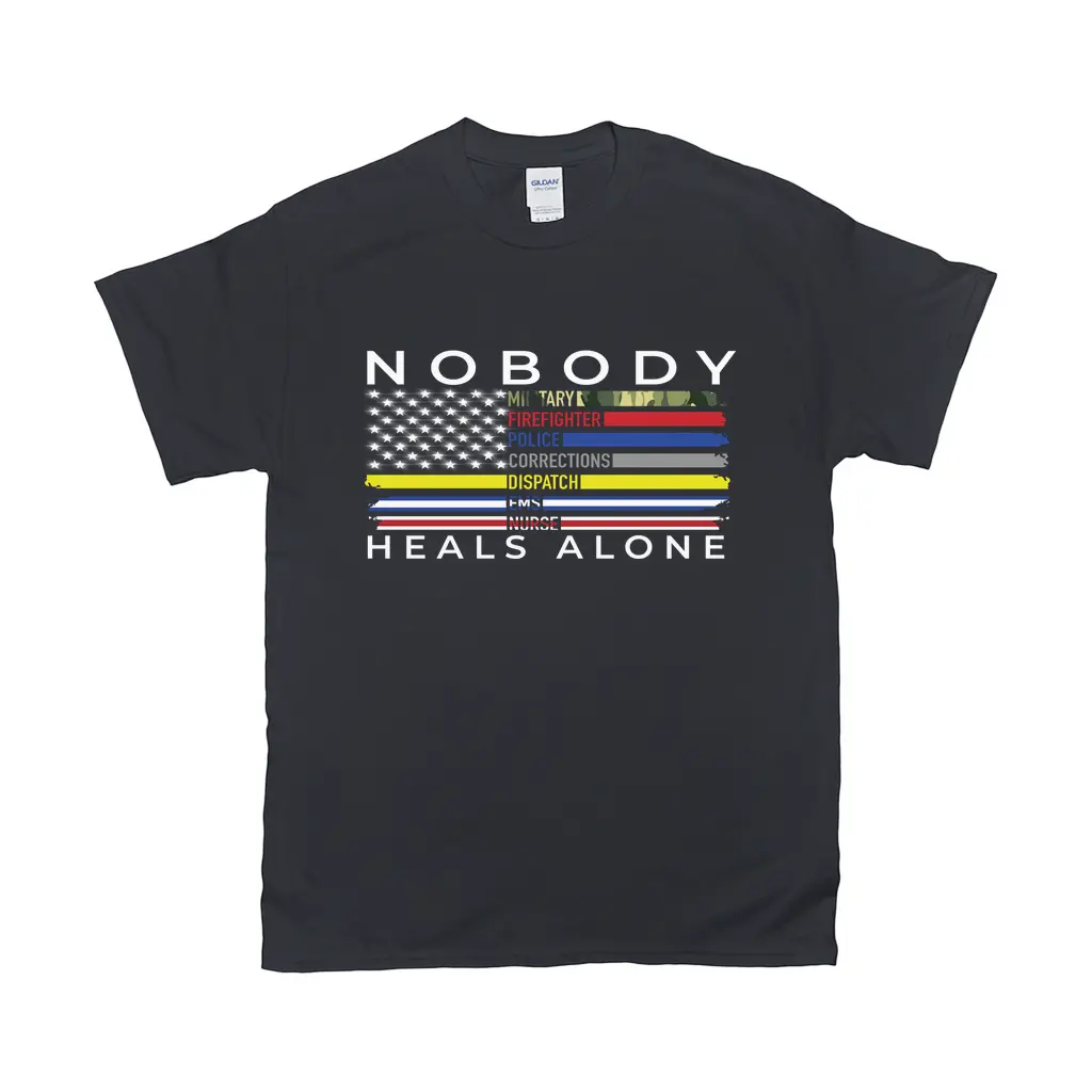Nobody Heals Alone T-Shirt - Casual Design with Plain White Color and No Additional Features or Text