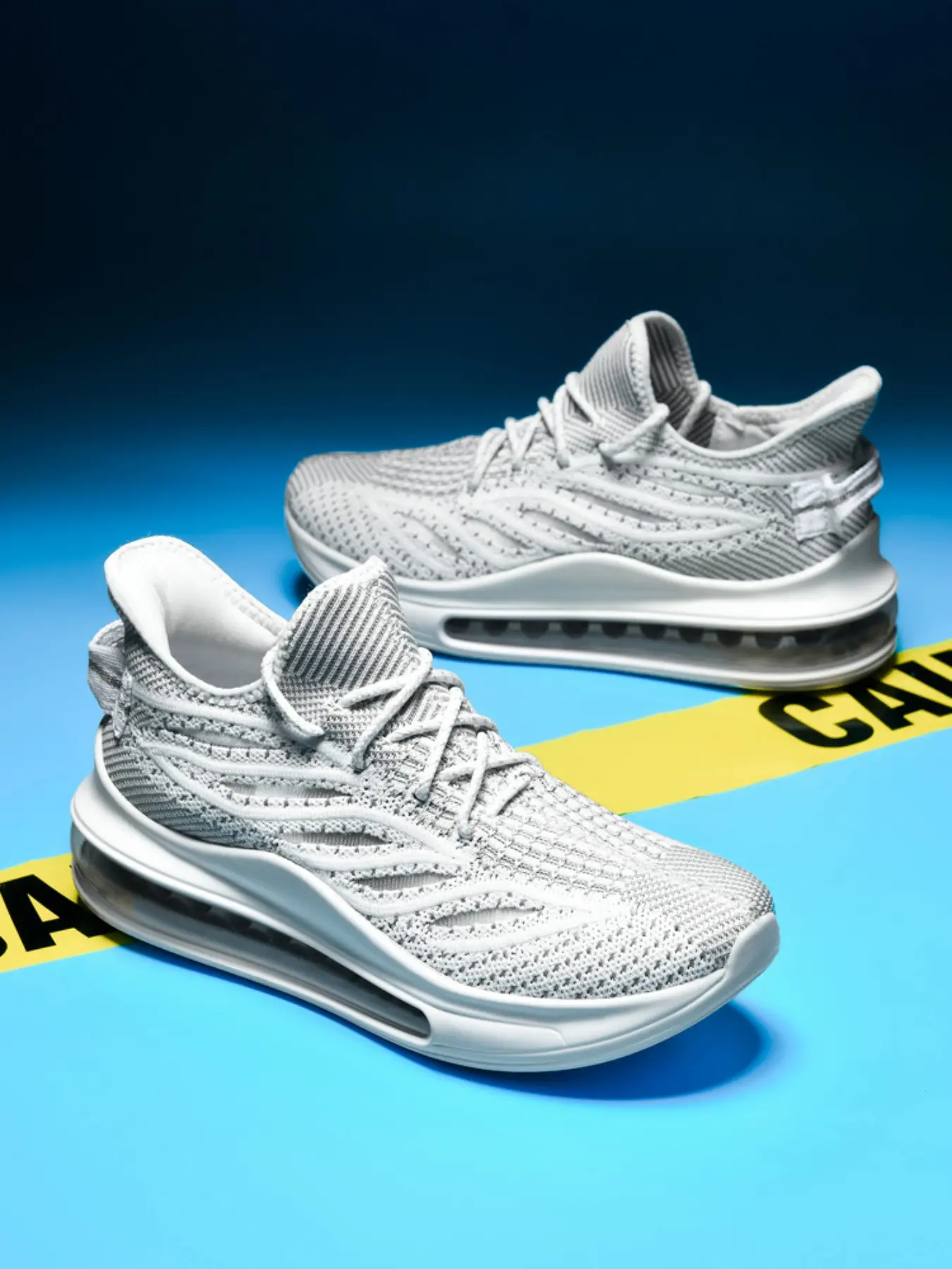 Men's Big Size Running Shoes 2026, Full-Palm Air Cushion Shock Absorption, Breathable Mesh, Height Increase 45-48, Sports Sneakers, Track Shoes