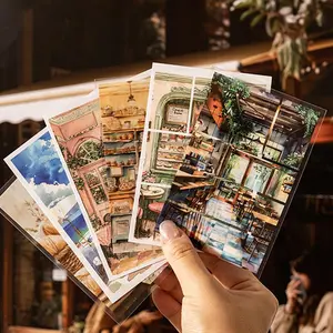 Coffee Shop Themed Sticker Book, 30 Sheets/bag Sticker Book, Decorative Sticker Book for DIY Scrapbooking, Journal Making