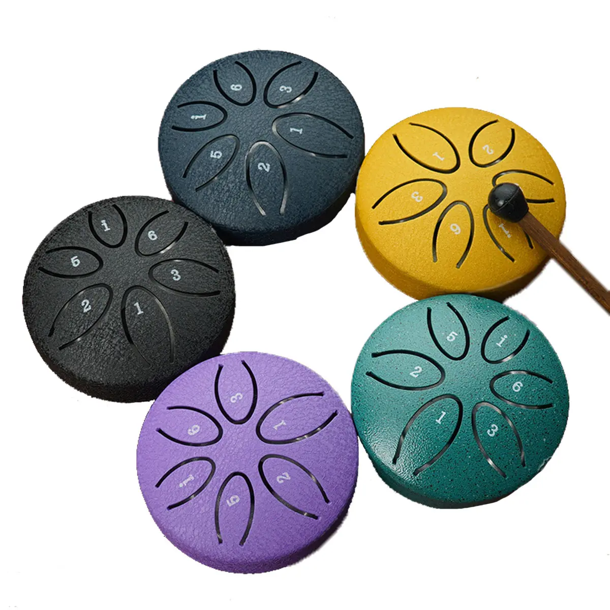 Portable Ethereal Steel Tongue Drum Hand Percussion Instrument Complete with Drum Sticks for Outdoor Daily Relaxation