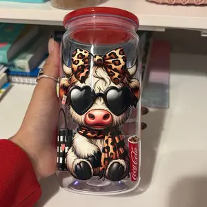 Cute Coca Cola 16 oz plastic cup with a cow