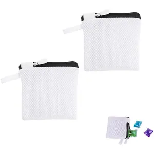 2 Pack In-Wash Scent Booster Beads Laundry Bag with Zipper Laundry Detergent Pacs Wash Bags for Soap Pacs Pods Sheets Scent  Washing Machine Cleaner Descaler Deep Cleaning Tablets