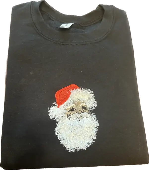 Fringe Santa Embroidered Crewneck Sweatshirt
