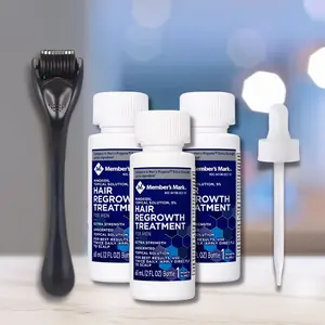Member's Mark Extra Strength Minoxidil Topical Solution USP 5% Unscented Hair Regrowth Treatment for Men+ Home-Use Roller, Complete Hair & Beard Growth Kit  (3 month supply)