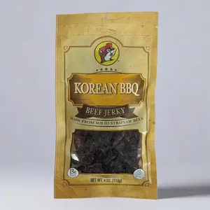 Buc-ee's Korean BBQ Beef Jerky - 100% Real Beef, Authentic Marinade, Savory Umami, Sweet Balanced, Subtle Spice, Smoky Finish, High Protein Snack, 4 oz Garlic Flavor, Resealable Bag - Dried, Spicy