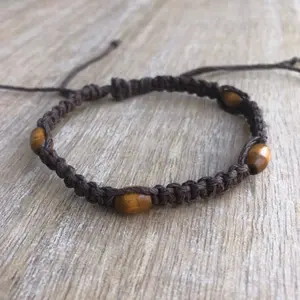 Sandbar Wood Bead Brown Anklet
