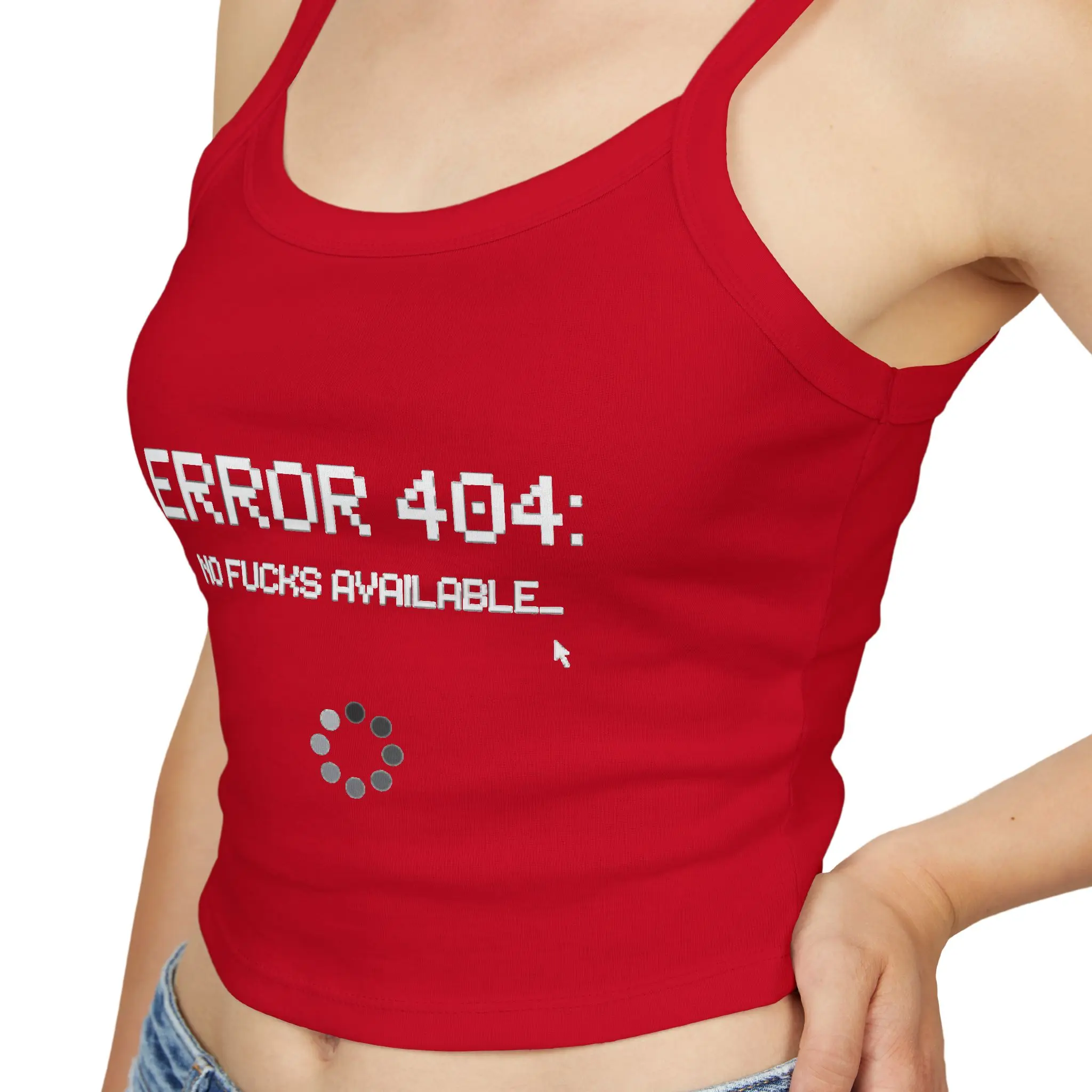ERROR 404 Tank Top | “Not Found / No F*cks Available” Racerback Tank | Funny Graphic Tee | Y2K Internet Aesthetic| Wifi Error Humor Loading Design