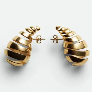 SPIRAL WATER DROP EARRINGS GOLD