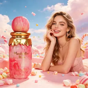 Women's Marshmallow Blush Aesthetic Pastel Sugar Town Complete Gift Box Set - Airy Cotton Candy Layered Scent, Long-Lasting Mild Vanilla Aroma, Collectible Vanity Decor, Holiday Gift