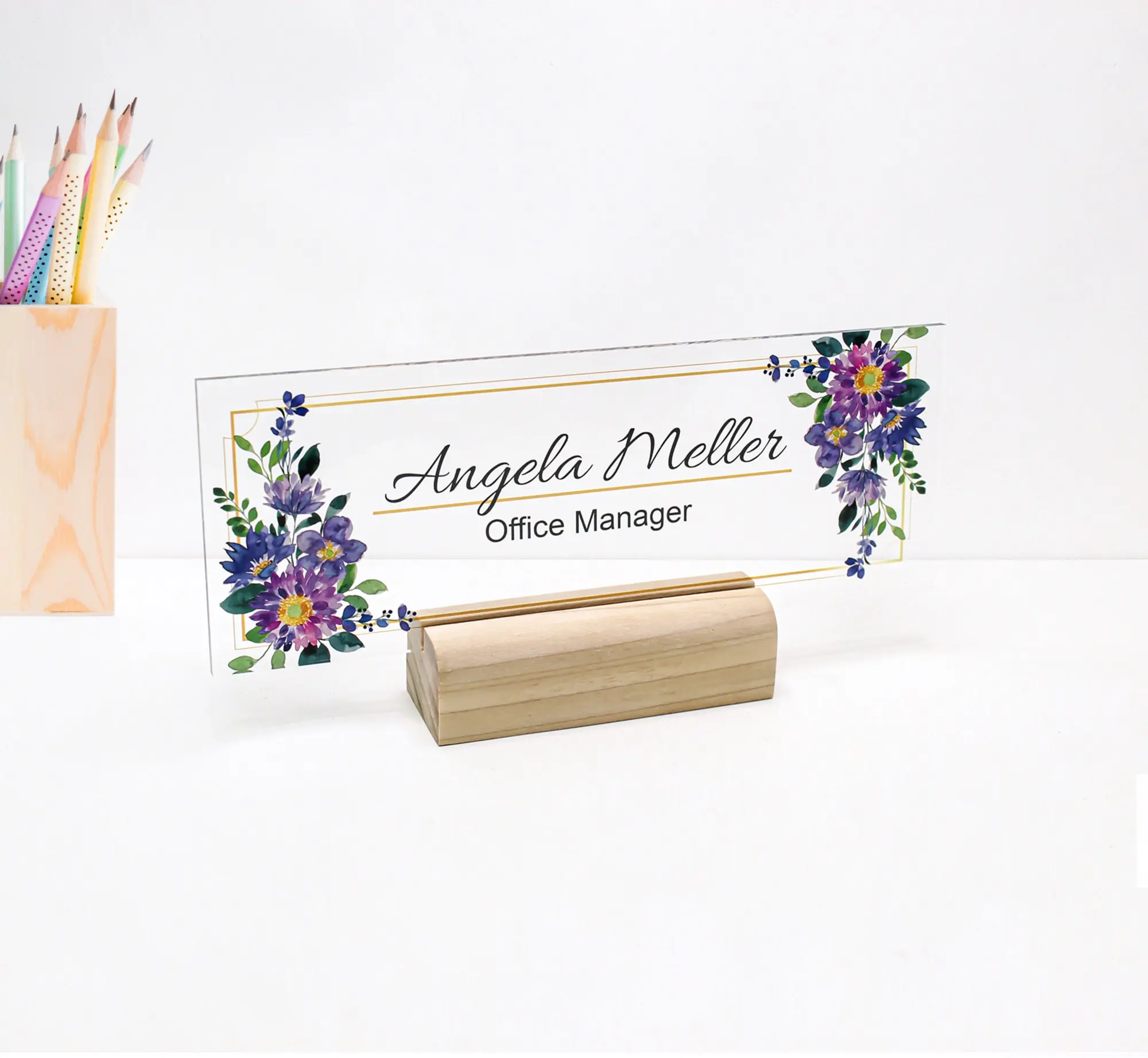 Executive personalized name plate for desk | custom office decor nameplate sign | personalised gift ( 8"x3"