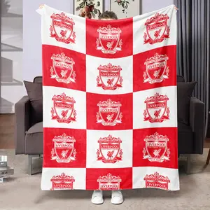 Liverpool Football Club Logo Flannel Blanket, Soft Skin-Friendly Material, Warm & Cozy Design, Perfect Gift for Fans