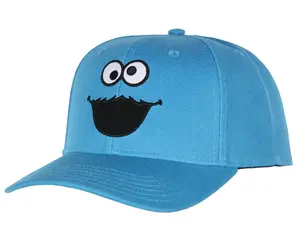 Sesame Street Cookie Monster Mens' Snapback Hat Adult Precurve Adjustable Cap | Perfect for Everyday Wear