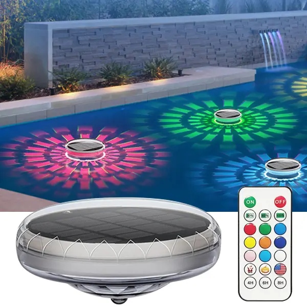 2026 New Solar-Powered Submersible Pool Lights Pro - Polycarbonate, Double-Sealed Waterproof, Magnetic Mounting, 27 Lighting Modes, 9 Colors, Remote Control, 3 Brightness Levels, Timer, 16+ Hours Runtime, Outdoor LED Ambient Mood Lights for Inground Pools