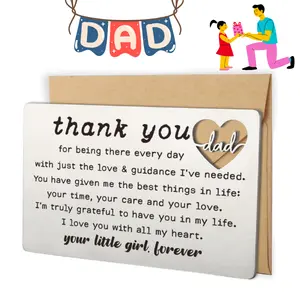 To My Dad Wallet Card – Engraved Metal Insert from Daughter or Son | Meaningful Father's Day, Birthday, Christmas, Valentine’s Gift for Dad, Papa, Father