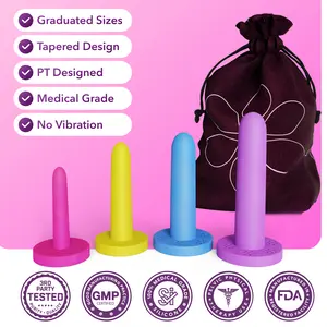 Small Vaginal Dilators for Pelvic Floor Therapy & Vaginismus Pain Relief – FDA-Cleared Silicone Set with 100+ Tutorials, Support Group & Doctor Access