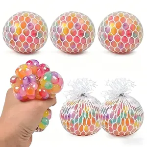 Colorful Beads Squishy Sensory Stress Ball 1 Count 30pcs Round Rubber Decompressing Party Favors for Teenagers Adults Party Gift Ideas Stress Relief Toy, Squishies tiktokshopspringglowup